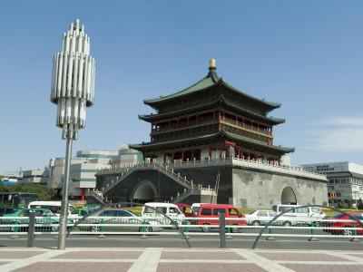 Bell Tower Square, Xian, China Built In 1384 By Emperor Zhu Yuanzhang by Natalie Tepper Pricing Limited Edition Print image