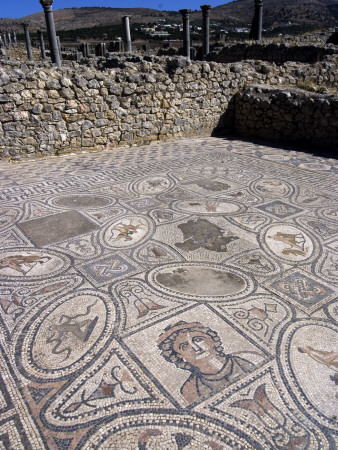 Labour Of Hercules Mosaic, Labour Of Hercules House, Numidian/Roman Site Of Volubilis, Morocco by Natalie Tepper Pricing Limited Edition Print image