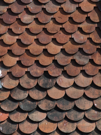 Backgrounds - Red Shingles Roof Tiles by Natalie Tepper Pricing Limited Edition Print image