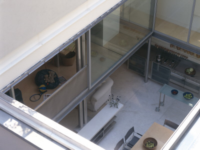 House With Opening Glass Roof, Clerkenwell Green, 1997, Looking Down Into Main Living Space by Richard Bryant Pricing Limited Edition Print image