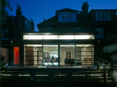 Modern House Extension, W12, Exterior At Dusk, Architect: Ksk Associates by Nicholas Kane Pricing Limited Edition Print image
