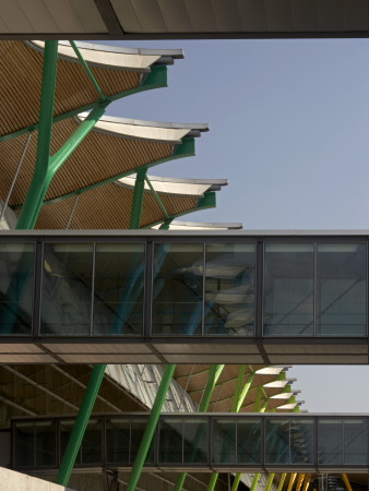 Terminal Building, Barajas Airport, Madrid, Facade With Jetways, Architects: Rogers And Lamela by Richard Bryant Pricing Limited Edition Print image