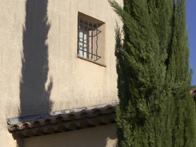 La Mas, Modern Traditional Style Provencal House, Detail Of House With Cypress Tree by Richard Bryant Pricing Limited Edition Print image