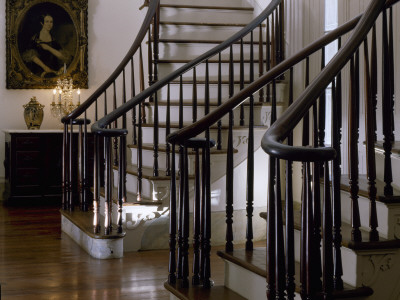 Waverley, Columbus, Mississippi, 1852, Double Staircase In Entrance Hall / Ballroom by Richard Bryant Pricing Limited Edition Print image