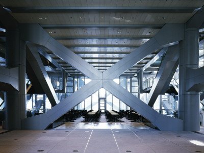 Hong Kong And Shanghai Bank (Hsbc), China 1979 - 1986, Interior With Crossed Beams by Richard Bryant Pricing Limited Edition Print image