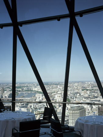 30 St Mary Axe, The Gherkin, City Of London, 1997 - 2004 - Restaurant View Looking West by Richard Bryant Pricing Limited Edition Print image