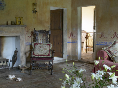 La Colombaia, Tuscan Farmhouse, Interior With Fireplace by Richard Bryant Pricing Limited Edition Print image