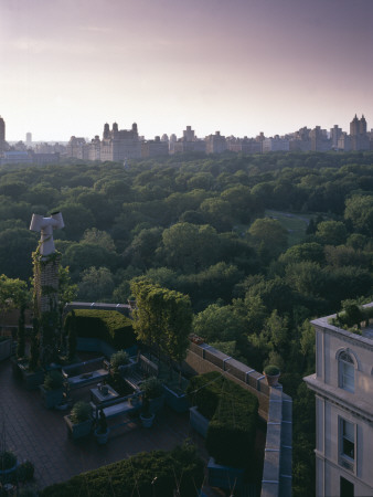 Central Park Roof Garden Apartment, New York - Looking Down On Roof Garden At Dusk by Richard Waite Pricing Limited Edition Print image