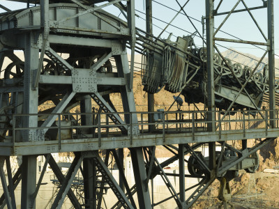 Detail Of Old Overhead Winch Tower And Crane At Hoover Dam by Richard Williamson Pricing Limited Edition Print image