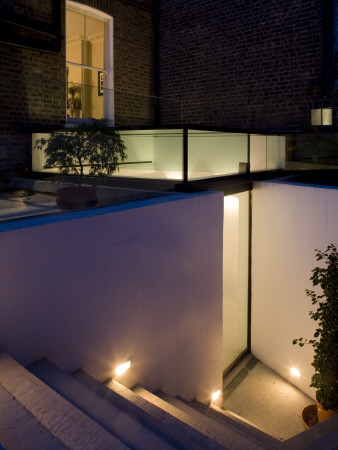 Glass Extension, Rear Entrance At Dusk, Architect: Paul Archer Design by Will Pryce Pricing Limited Edition Print image