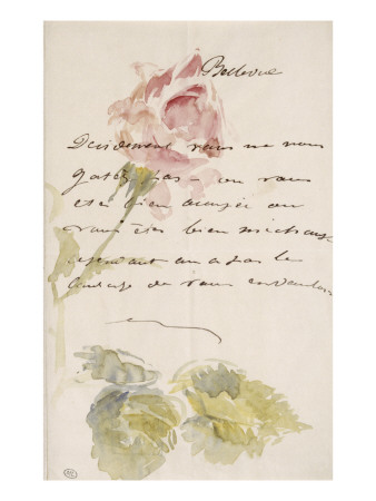 Lettre Autographe A Isabelle Lemmonier Dites  Lettres A Isabelle: Rose En Bouton by Edouard Manet Pricing Limited Edition Print image