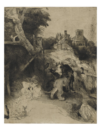 Saint Jérôme Dans Un Paysage Italien by Rembrandt Van Rijn Pricing Limited Edition Print image