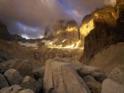 Sunrise View Of The Los Torres Del Paine, Torres Del Paine National Park, Patagonia, Chile by Jon Cornforth Pricing Limited Edition Print image