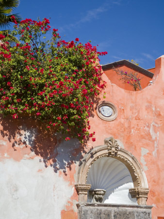 Colonial Fountain And Bougainvilla, San Miguel De Allende, Guanajuato State, Mexico by Julie Eggers Pricing Limited Edition Print image