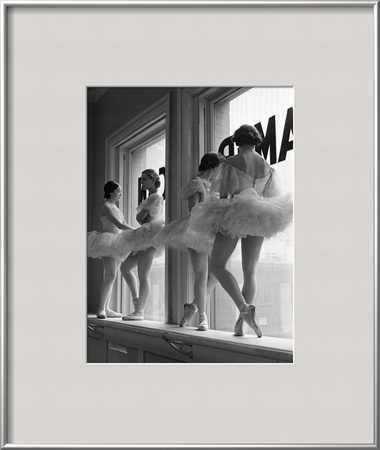 Ballerinas On Window Sill In Rehearsal Room At George Balanchine's School Of American Ballet by Alfred Eisenstaedt Pricing Limited Edition Print image