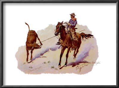 Cowboy Leading Calf by Frederic Sackrider Remington Pricing Limited Edition Print image