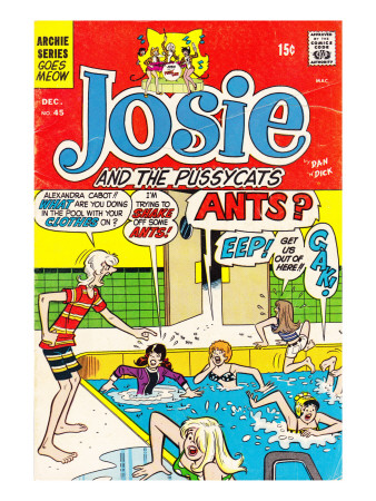 Archie Comics Retro: Josie And The Pussycats Comic Book Cover #45 (Aged) by Dan Decarlo Pricing Limited Edition Print image