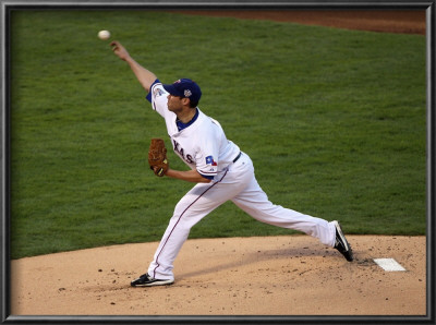 San Francisco Giants V Texas Rangers, Game 3: Colby Lewis by Doug Pensinger Pricing Limited Edition Print image
