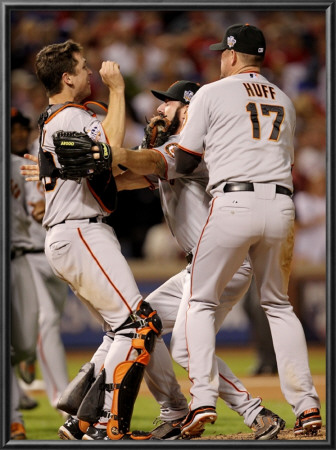 Texas Rangers V. San Francisco Giants, Game 5:  Giants Celebrate 3-1 Victory by Ronald Martinez Pricing Limited Edition Print image