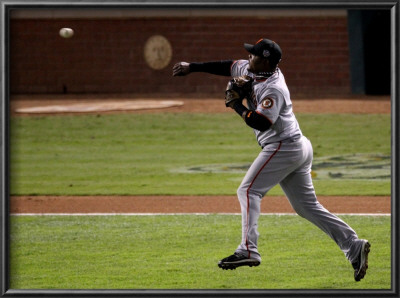 Texas Rangers V. San Francisco Giants, Game 5:  Infielder Juan Uribe by Christian Petersen Pricing Limited Edition Print image