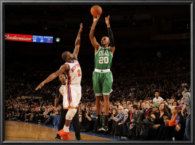Boston Celtics V New York Knicks: Ray Allen And Raymond Felton by Lou Capozzola Pricing Limited Edition Print image