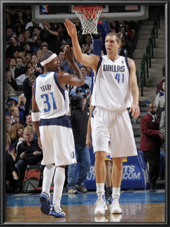 Golden State Warriors V Dallas Mavericks: Dirk Nowitzki And Jason Terry by Glenn James Pricing Limited Edition Print image