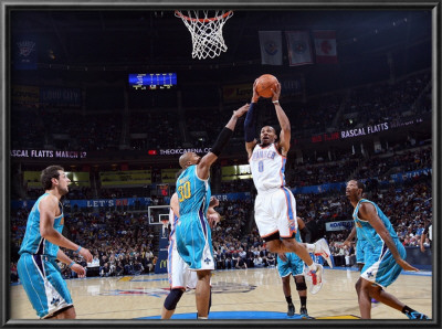 New Orleans Hornets V Oklahoma City Thunder: Russell Westbrook And David West by Layne Murdoch Pricing Limited Edition Print image