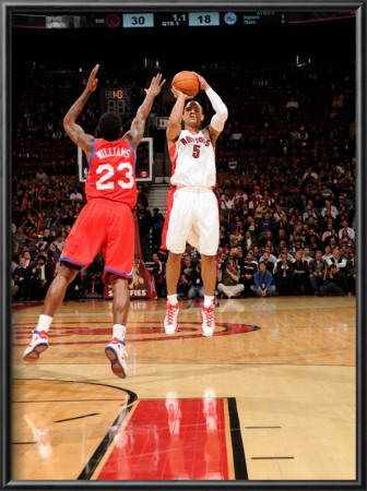 Philadelphia 76Ers V Toronto Raptors: Jerryd Bayless And Louis Williams by Ron Turenne Pricing Limited Edition Print image