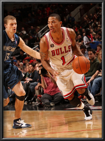 Minnesota Timberwolves V Chicago Bulls: Derrick Rose And Luke Ridnour by Ray Amati Pricing Limited Edition Print image