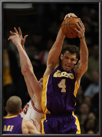 Los Angeles Lakers V Chicago Bulls: Luke Walton And Omer Asik by Jonathan Daniel Pricing Limited Edition Print image