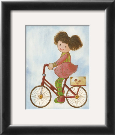 Girl On Red Bike by Alba Galan Pricing Limited Edition Print image