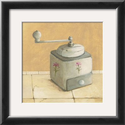 Grey With Pink Flower Coffee Grind by David Col Pricing Limited Edition Print image