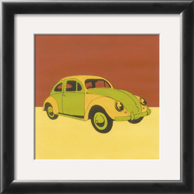 Green And Yellow Volkswagon Bug by Miriam Bedia Pricing Limited Edition Print image