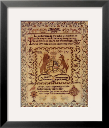 Sampler With Coat Of Arms by M. Hemmersley Pricing Limited Edition Print image