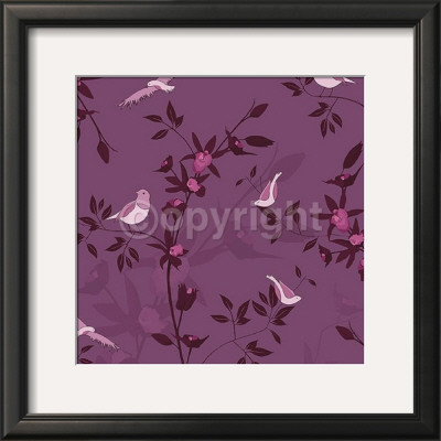 Mauve Bird Stem by Kate Knight Pricing Limited Edition Print image