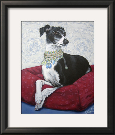 Italian Greyhound On Red by Carol Dillon Pricing Limited Edition Print image