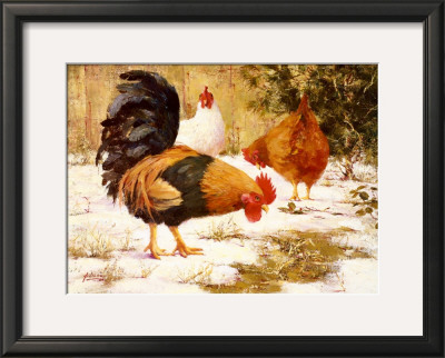 December Chickens by Robert A. Johnson Pricing Limited Edition Print image
