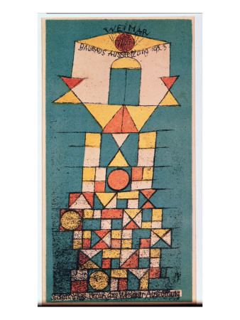 Postcard For The Bauhaus Exhibition 'The Sublime Aspect', 1923 by Paul Klee Pricing Limited Edition Print image
