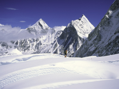 Mount Lingtren And Khumbutse, Nepal by Michael Brown Pricing Limited Edition Print image