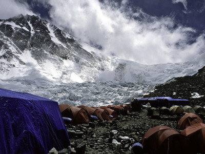 Advanced Base Camp With The North Col In The Background On The North Side Of Everest by Michael Brown Pricing Limited Edition Print image