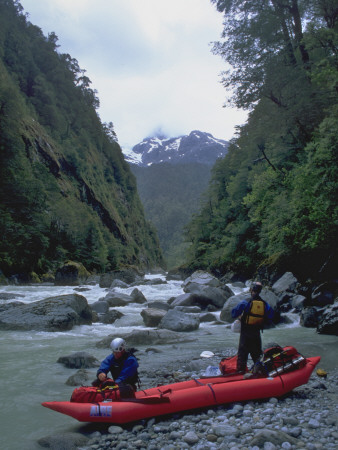 Kayakers On River, Chile by Michael Brown Pricing Limited Edition Print image
