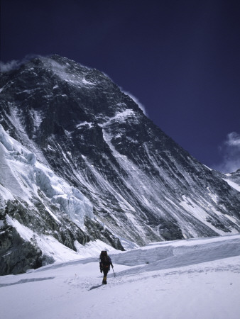 Mountaineer Climbing Through The Western Comb, Nepal by Michael Brown Pricing Limited Edition Print image