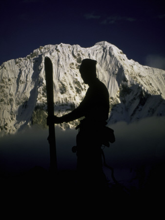 Skier's Silhouette, Tibet by Michael Brown Pricing Limited Edition Print image
