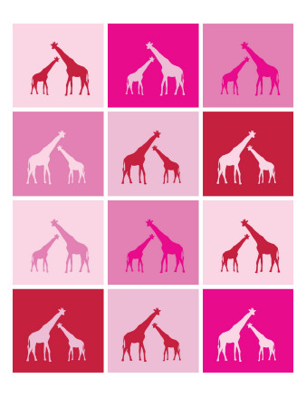 Pink Giraffe Squares by Avalisa Pricing Limited Edition Print image
