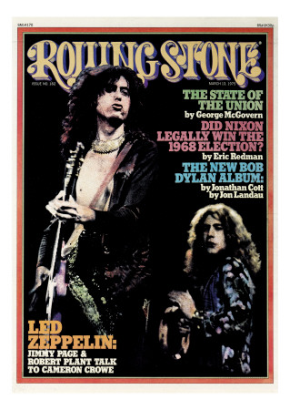 Jimmy Page And Robert Plant, Rolling Stone No. 182, March 1975 by Neal Preston Pricing Limited Edition Print image