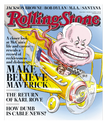 John Mccain, Rolling Stone No. 1063, October 16, 2008 by Robert Grossman Pricing Limited Edition Print image