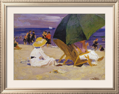Green Umbrella by Edward Henry Potthast Pricing Limited Edition Print image
