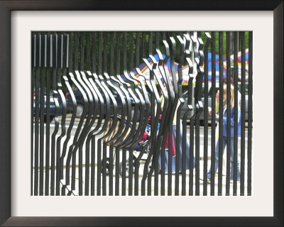 A Zebra On The Front Gate Of The 75-Year-Old Zoo In Warsaw, Poland,June 24, 2003 by Czarek Sokolowski Pricing Limited Edition Print image