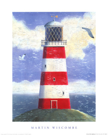 Red And White Lighthouse by Martin Wiscombe Pricing Limited Edition Print image