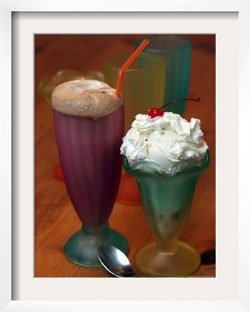 Ka-Dinks 5-Ounce Sundae Glassesand 17-Ounce Soda Glasses, Concord, New Hampshire by Larry Crowe Pricing Limited Edition Print image